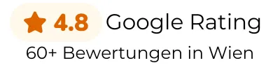 4.8 von 5 Sternen bei Google, 60+ Bewertungen